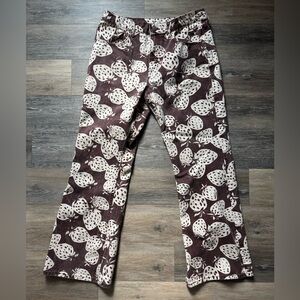 Stylish Brown and Cream Patterned Women Jeans